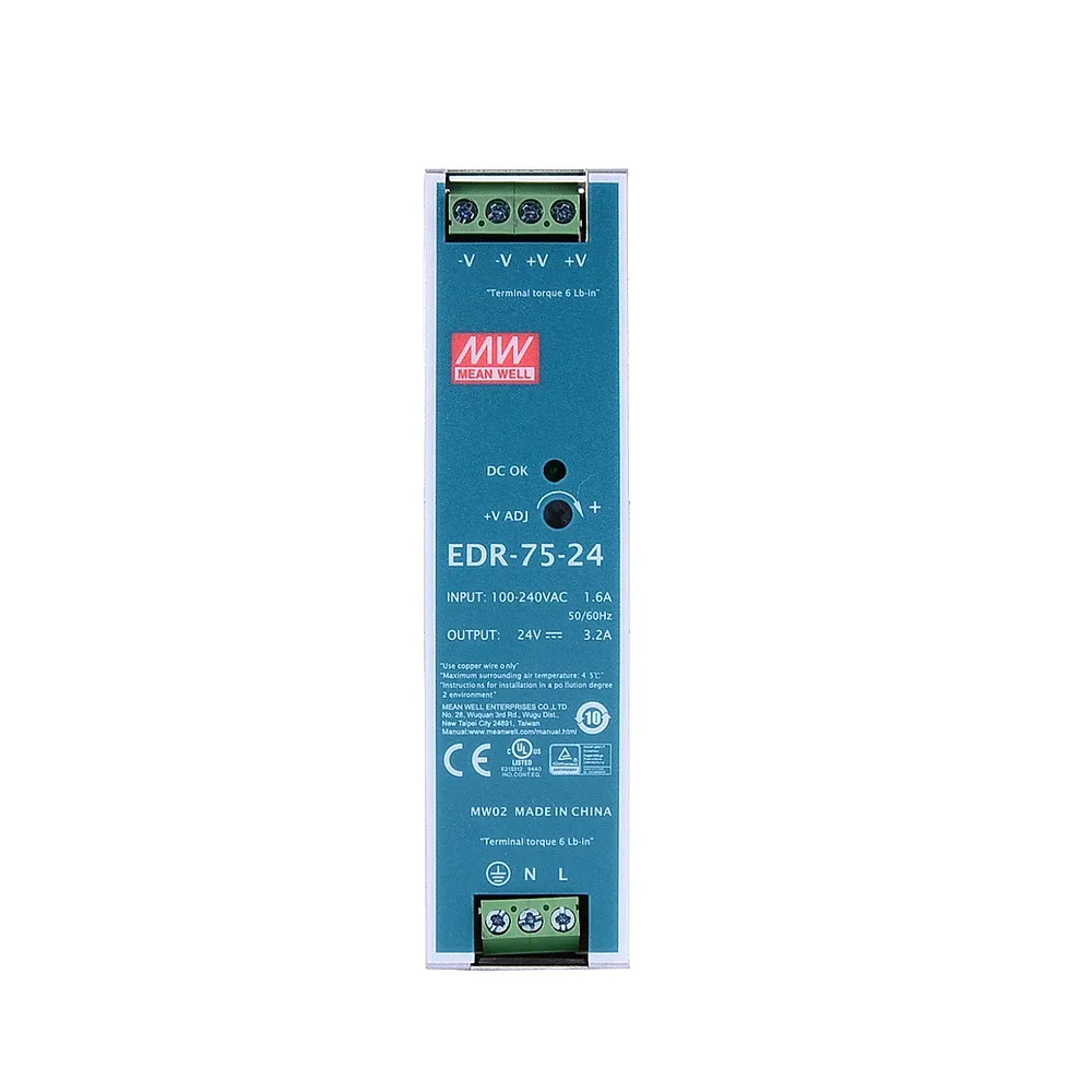 Meanwell Edr-75-24 24VDC 3.2A Ray Montaj Güç Kaynağı — görsel 1