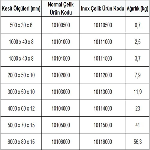 Ematek 10103000	Kontrol Cetveli DIN 866 Form A 3000x50x10mm ST37 — görsel 2