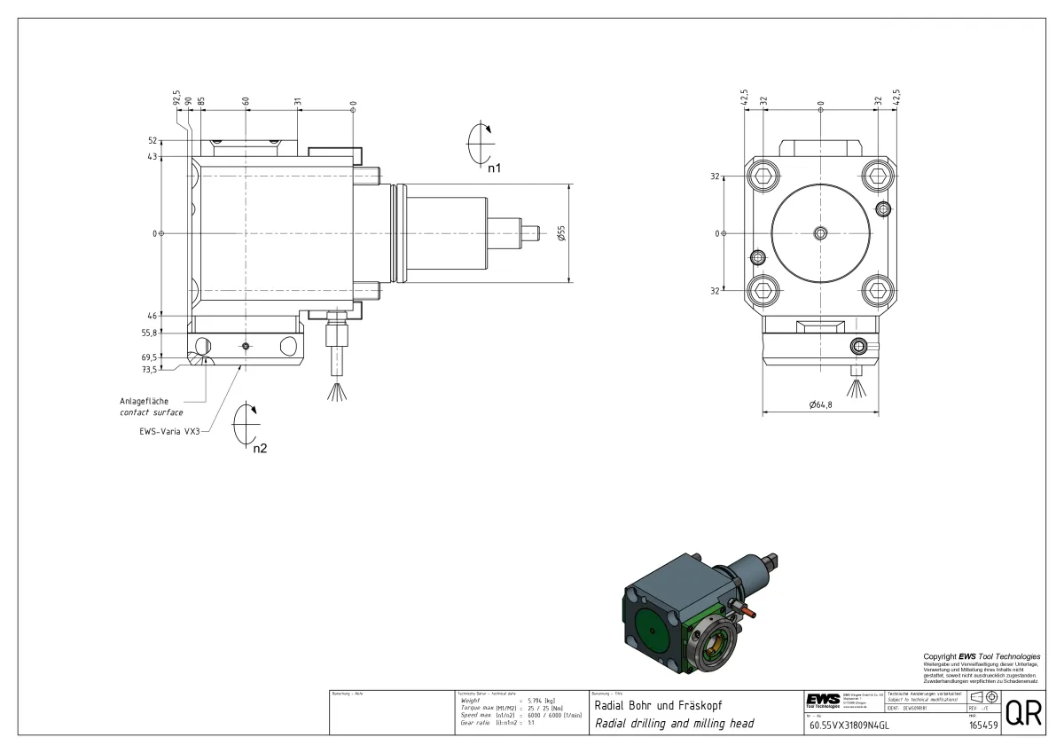 Ews 60.55VX31809N4GL + Kit1 BMT55 Varia Sistem Radial Canlı Takım — görsel 2