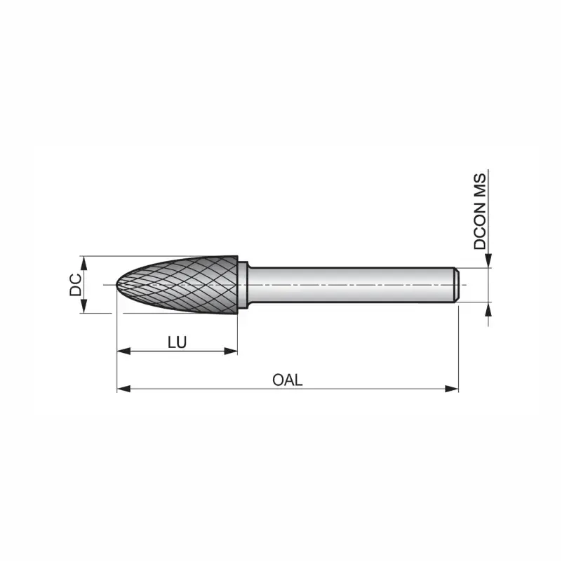 Euroasia F12x25x06x70DC F Formu Karbür Kalıpçı Taşlama Freze — görsel 2