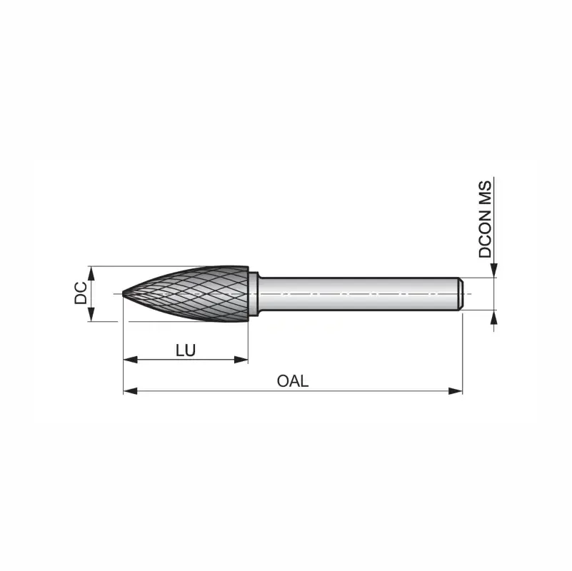 Euroasia G12x25x06x70DC G Formu Karbür Kalıpçı Taşlama Freze — görsel 2
