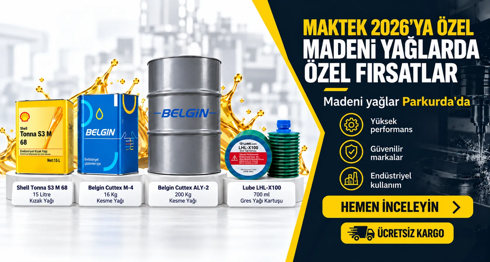 Madeni Yağlar için Parkurda